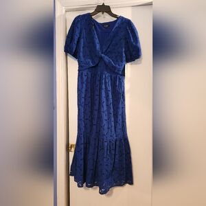 Elegant Blue Lace Dress